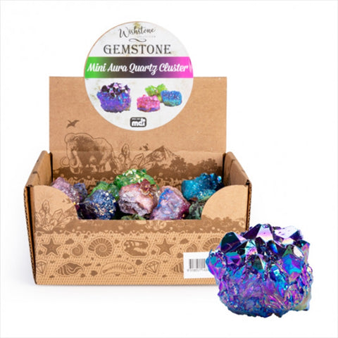 Gemstone Mini Aura Quartz Cluster - 7 cm, 7 Assorted Rainbow Colours - SuperSaverAU - view 1