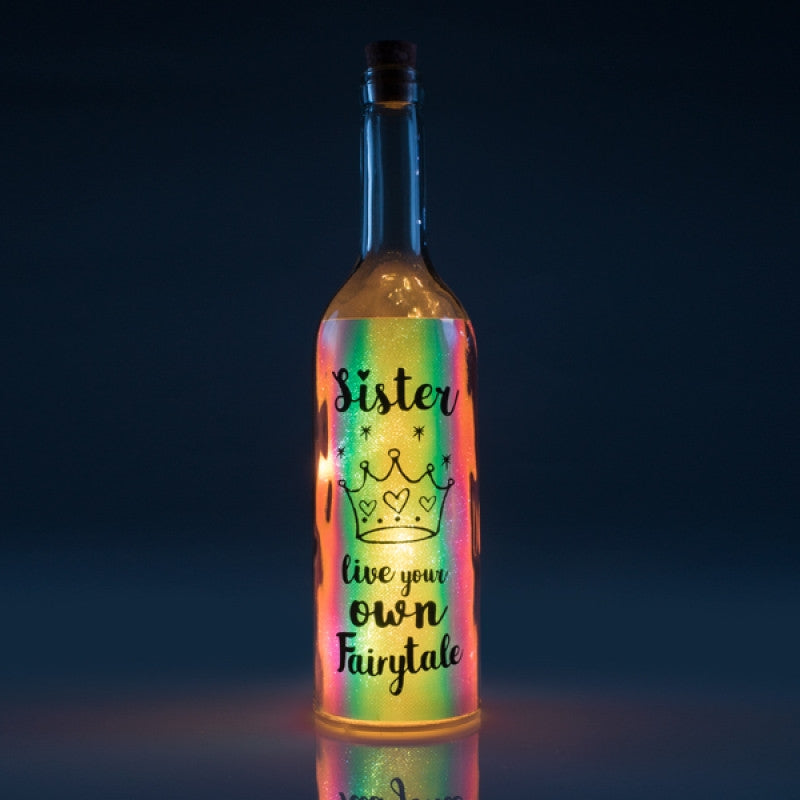 Wishlight Bottle Irid Sisters - Gift Wine Bottle with LED Lights, 73x73x297mm - SuperSaverAU - view 1