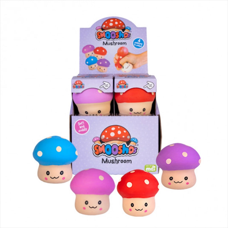 Smooshos Squishy Mushroom - 4 Colors: Blue, Purple, Red, Pink - SuperSaverAU - view 1