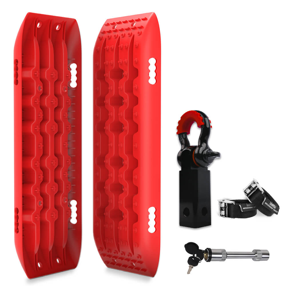 X-BULL 5T Hitch Recovery Receiver with Gen2.0 Recovery Tracks - Red