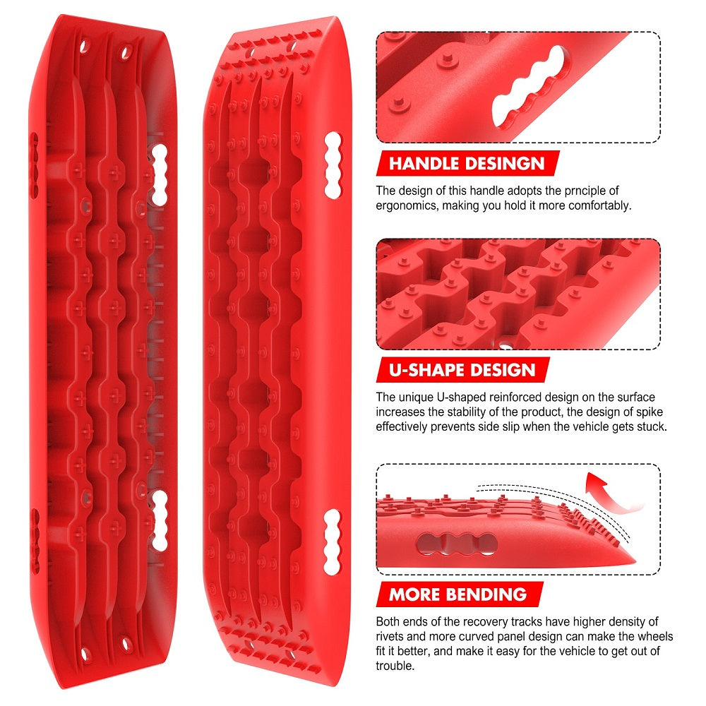 X-BULL 5T Hitch Recovery Receiver with Gen2.0 Recovery Tracks - Red