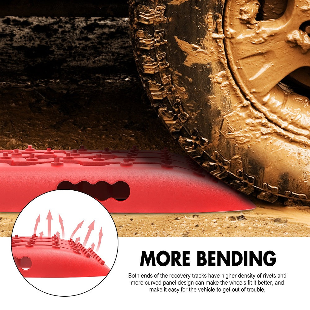 X-BULL 5T Hitch Recovery Receiver with Gen2.0 Recovery Tracks - Red