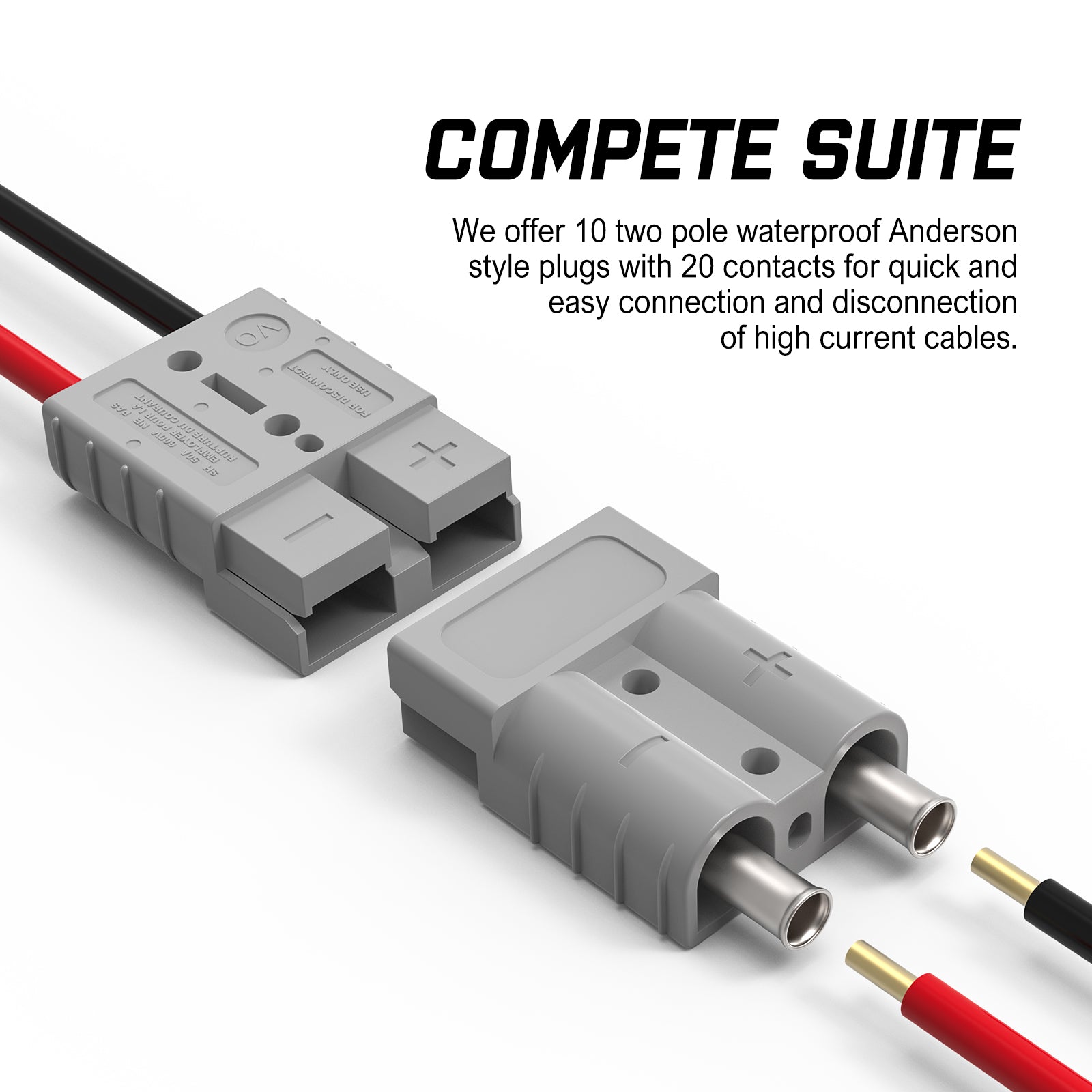 Premium 50A Anderson Style Plug Connectors 6AWG 10 Pack