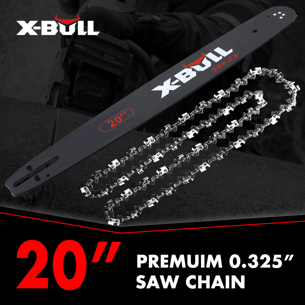 X-BULL 20'' Chainsaw Bar and Chain 0 .325 Pitch Gauge 76 Link Universal - SuperSaverAU - view 1
