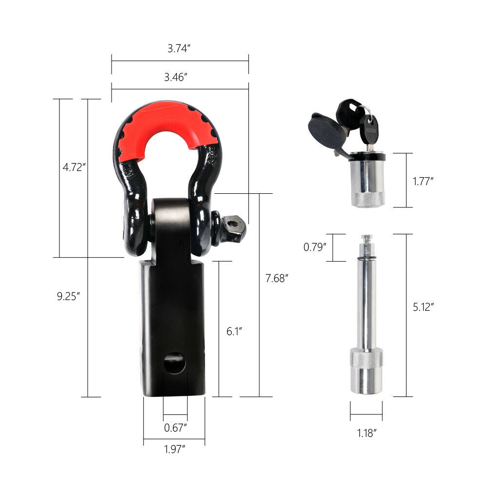 X-BULL 5T Hitch Receiver with Bow Shackle