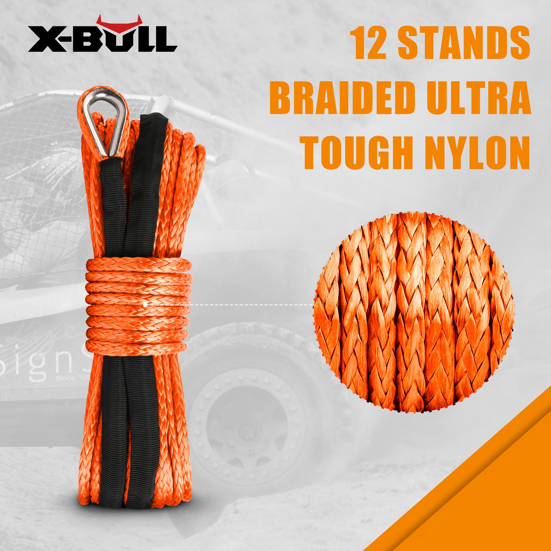 X-BULL 5.5mm x 13m Dyneema Synthetic Winch Rope