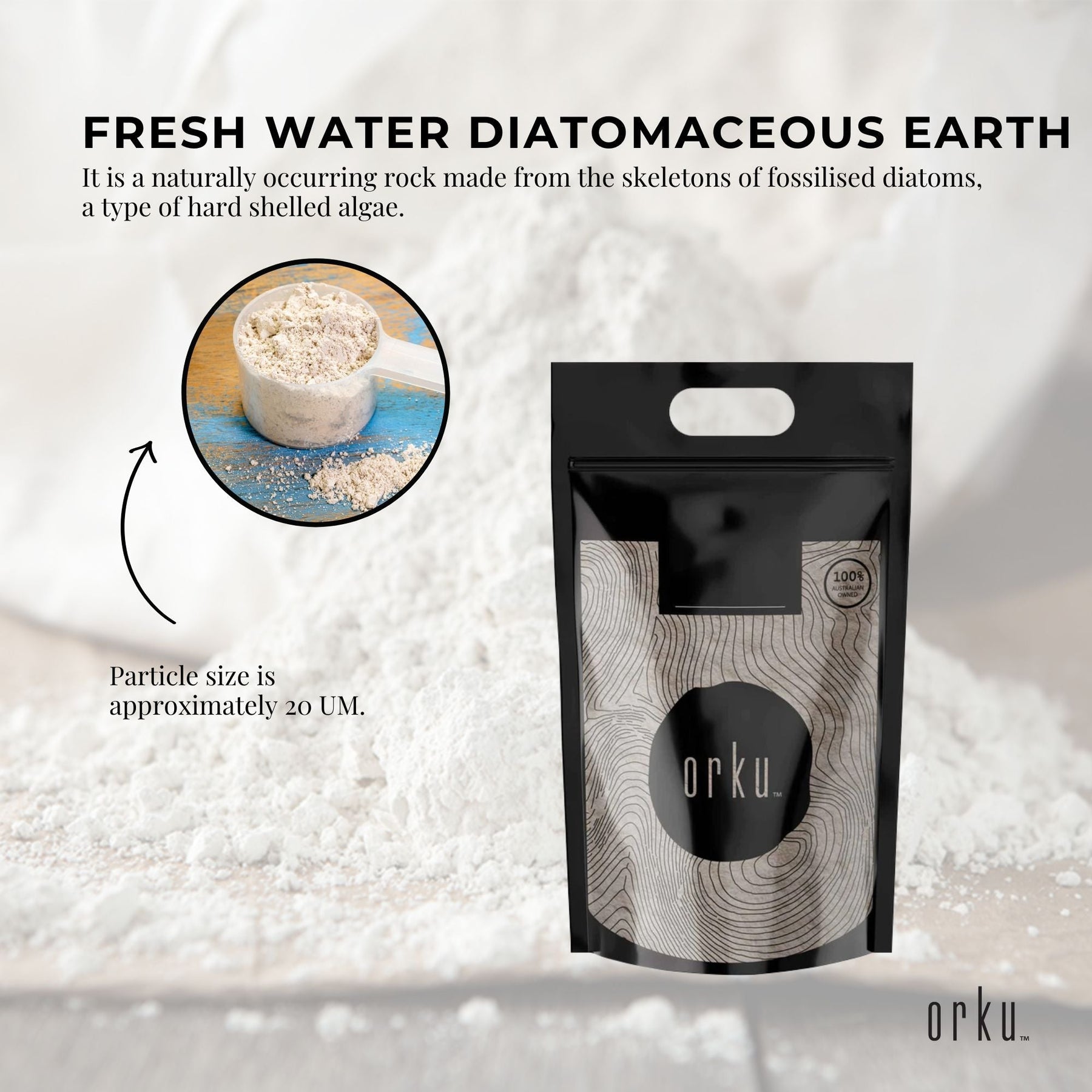 10Kg Organic Fine Diatomaceous Earth - Food Grade Fossil Shell Flour Powder - SuperSaverAU - view 4