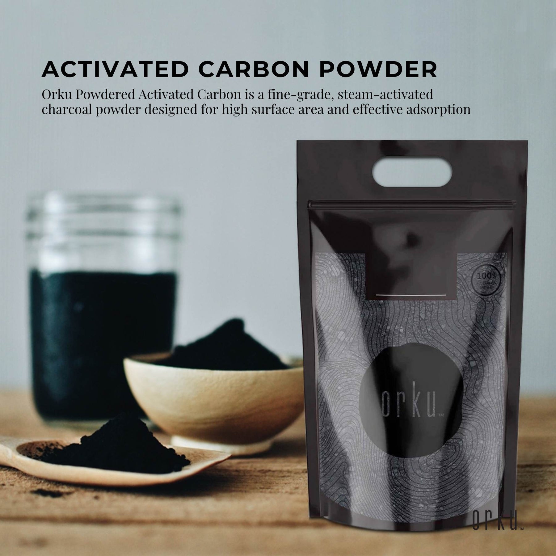 Orku 5Kg Activated Carbon Powder Coconut Charcoal - Water Filtration - SuperSaverAU - view 2