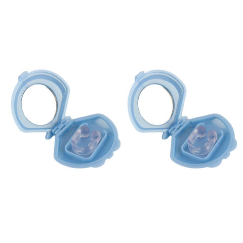 2x Silicone Anti Snoring Nose Clips Sleeping and Breathing Device with Protective Cases - SuperSaverAU - view 1