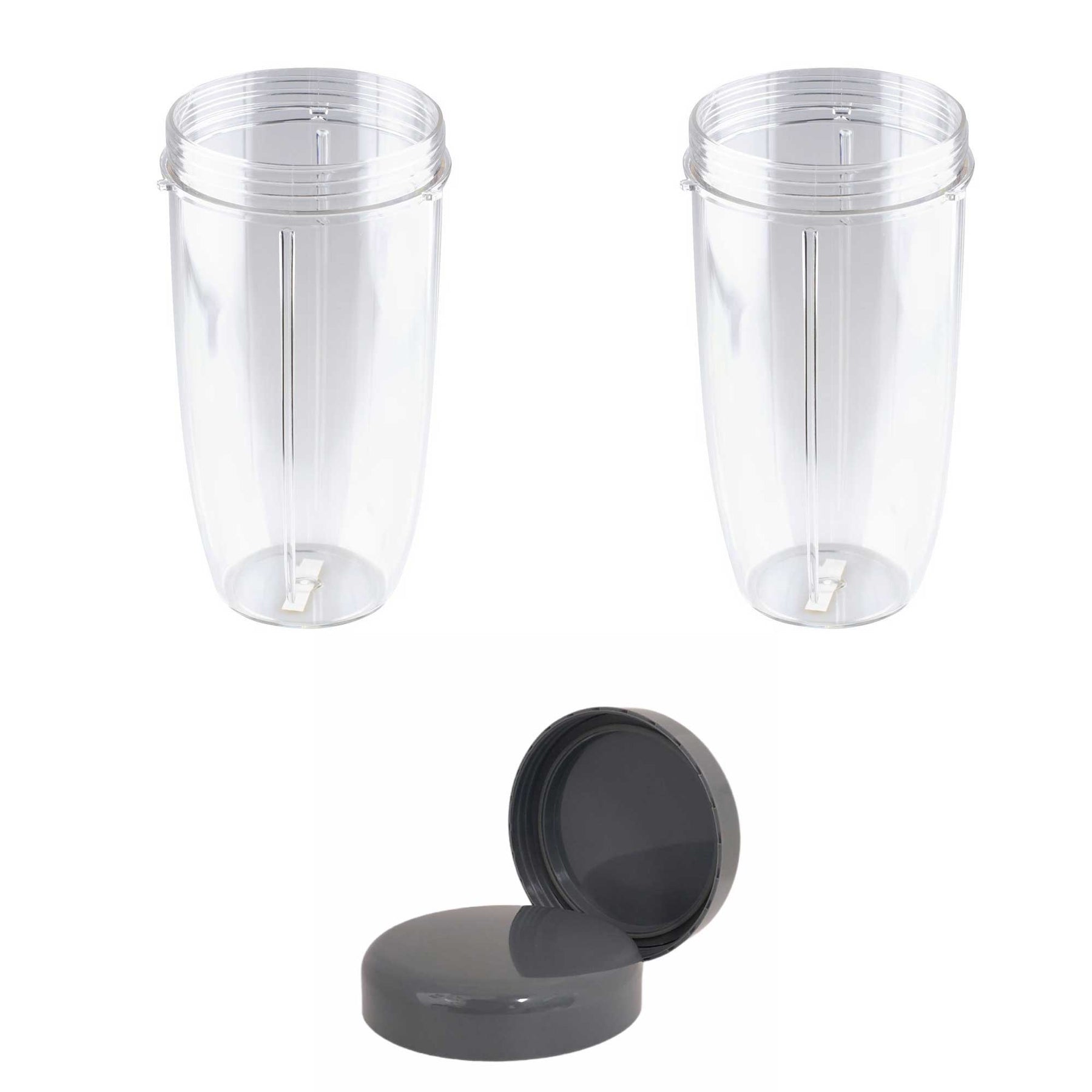 For Nutribullet 2 Tall Cups + 2 Stay Fresh Lid For Nutri 600 and 900 Models - SuperSaverAU - view 1