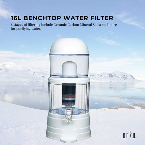 16L Benchtop 8 Stage Water Filter - Ceramic Carbon Mineral Silica Purifier - SuperSaverAU - view 1