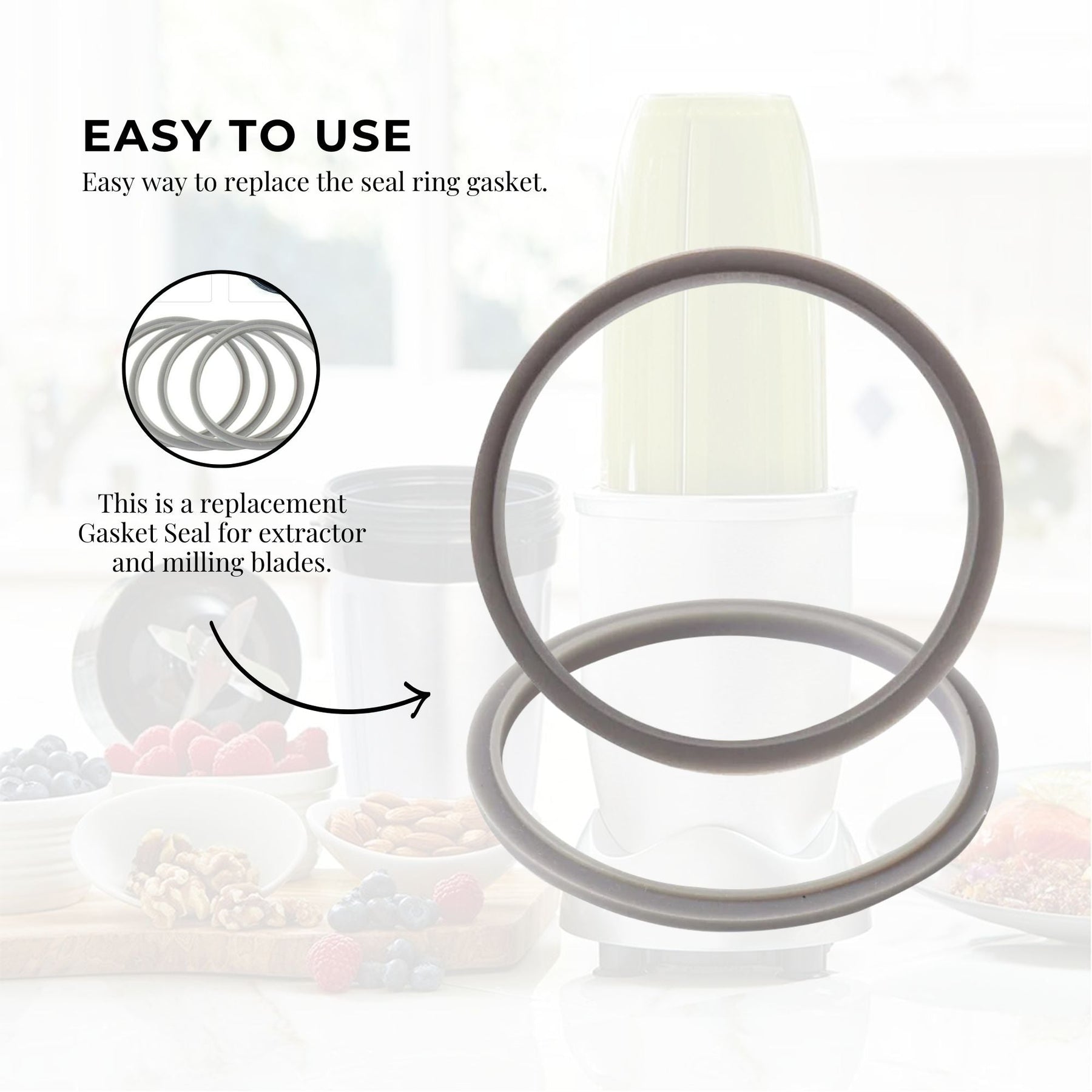 4x For Nutribullet Grey Gasket Seal Ring - For New 600W 1200W 900W Models - SuperSaverAU - view 7