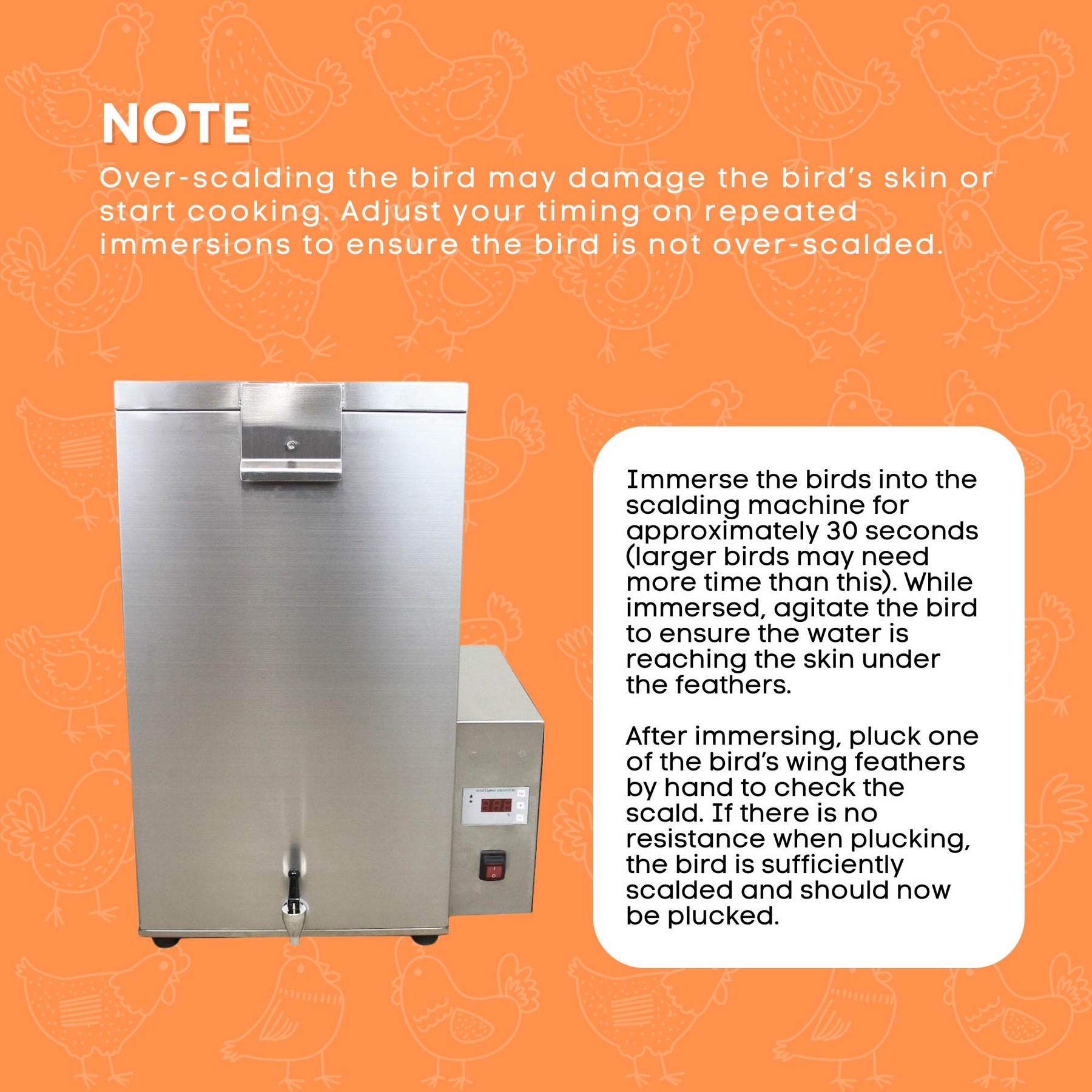 70L Stainless Steel Poultry Scalder - Electric Chicken, Duck, Turkey Scalding Machine - SuperSaverAU - view 7