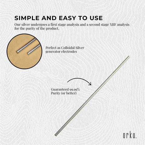 99.99% Pure Colloidal Silver Wire Rods 2x 7" 12 Gauge Soft Temper Electrodes - SuperSaverAU - view 1