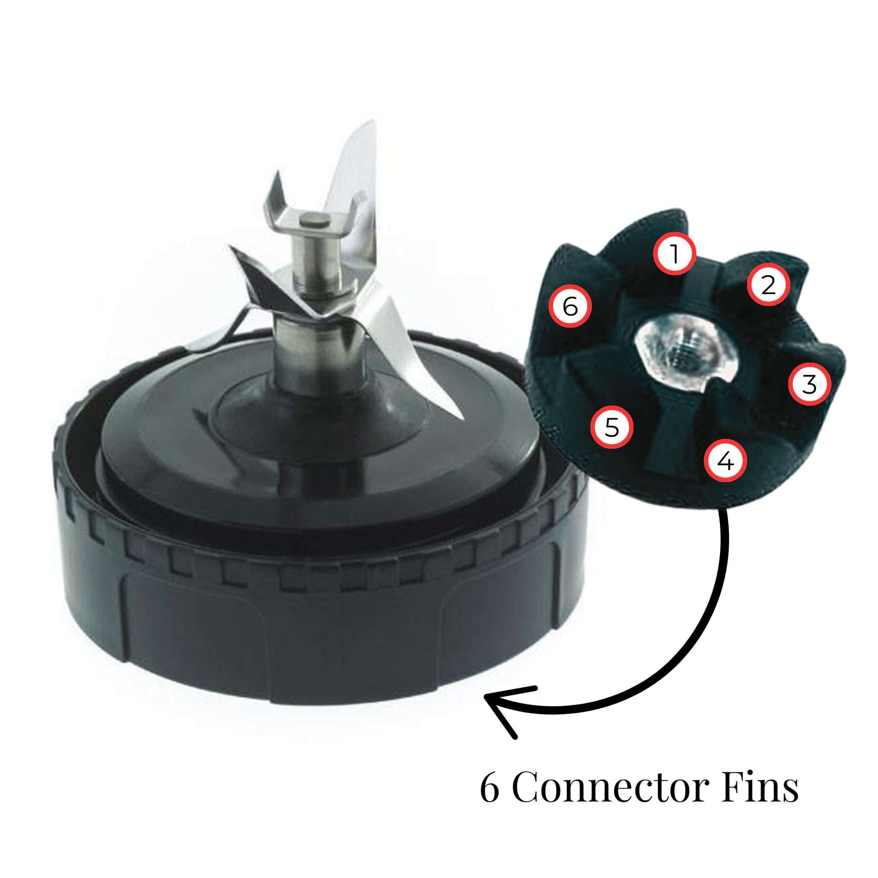 Nutri Ninja 6-Fin Extractor Blade Replacement Full Set with Seal and Base - SuperSaverAU - view 2