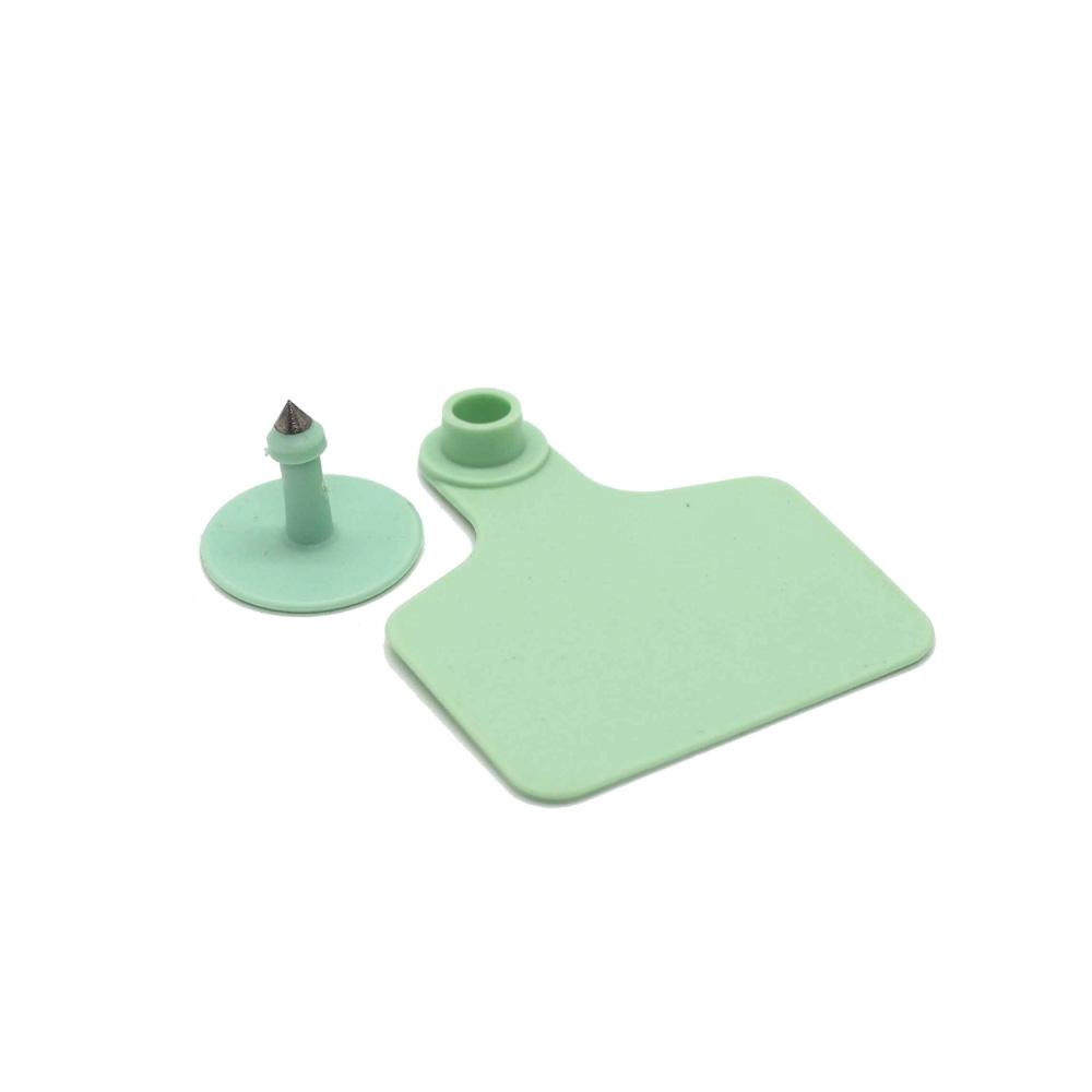 Premium Green Blank Cattle Ear Tags with Pins - Medium, 100pcs