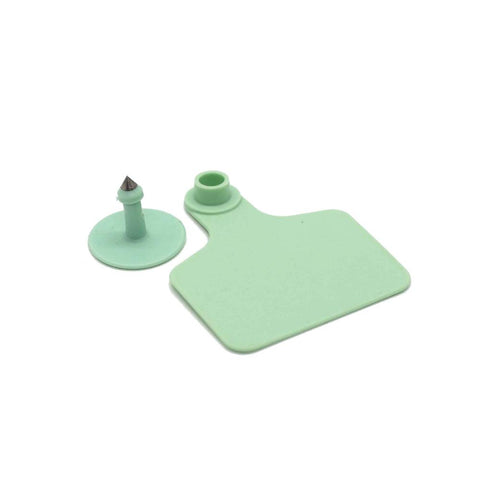 Premium Green Blank Cattle Ear Tags with Pins - Medium, 100pcs