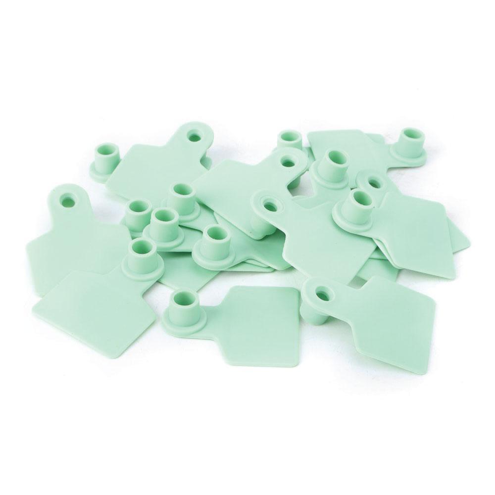 Premium Green Blank Cattle Ear Tags with Pins - Medium, 100pcs