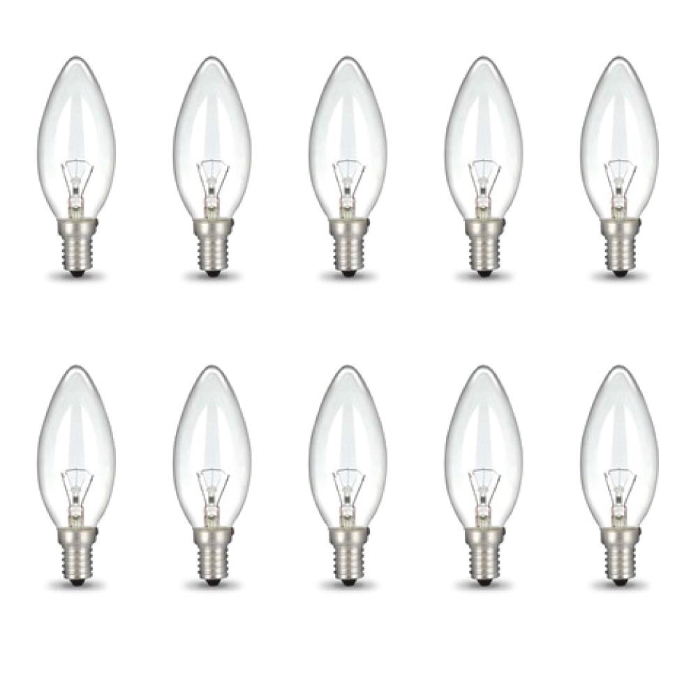 C35 E14s 40W 220V Candle Clear Light Bulbs - 10 Pack for Himalayan Salt Lamp - SuperSaverAU - view 1