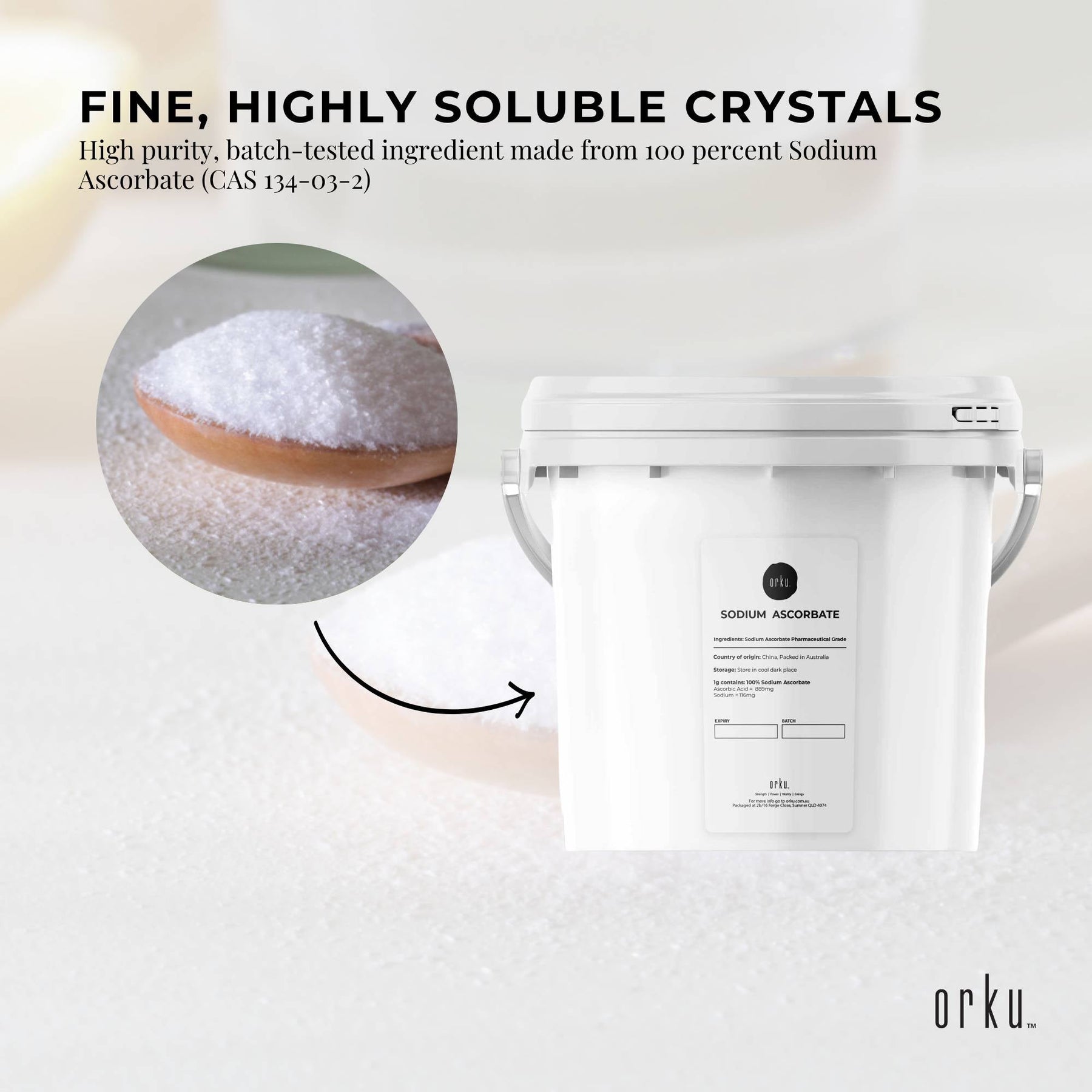 5Kg Sodium Ascorbate Powder Tub - Vitamin C Buffered Pharmaceutical Ascorbic Acid - SuperSaverAU - view 7