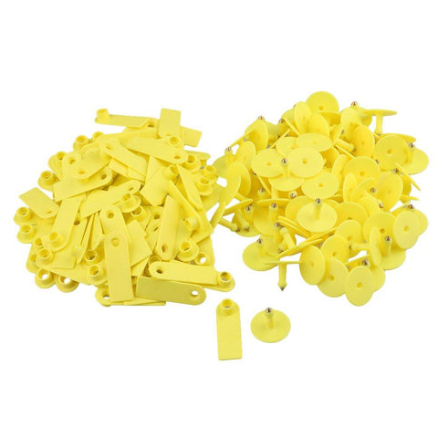 Cattle Ear Tags 100x Mini Yellow 5x2cm Blank Livestock Labels for Sheep & Goats - SuperSaverAU - view 1