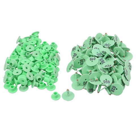 Round Green Cattle Ear Tags Set 1-100 for Livestock, Pigs, Sheep, Goats - SuperSaverAU - view 1