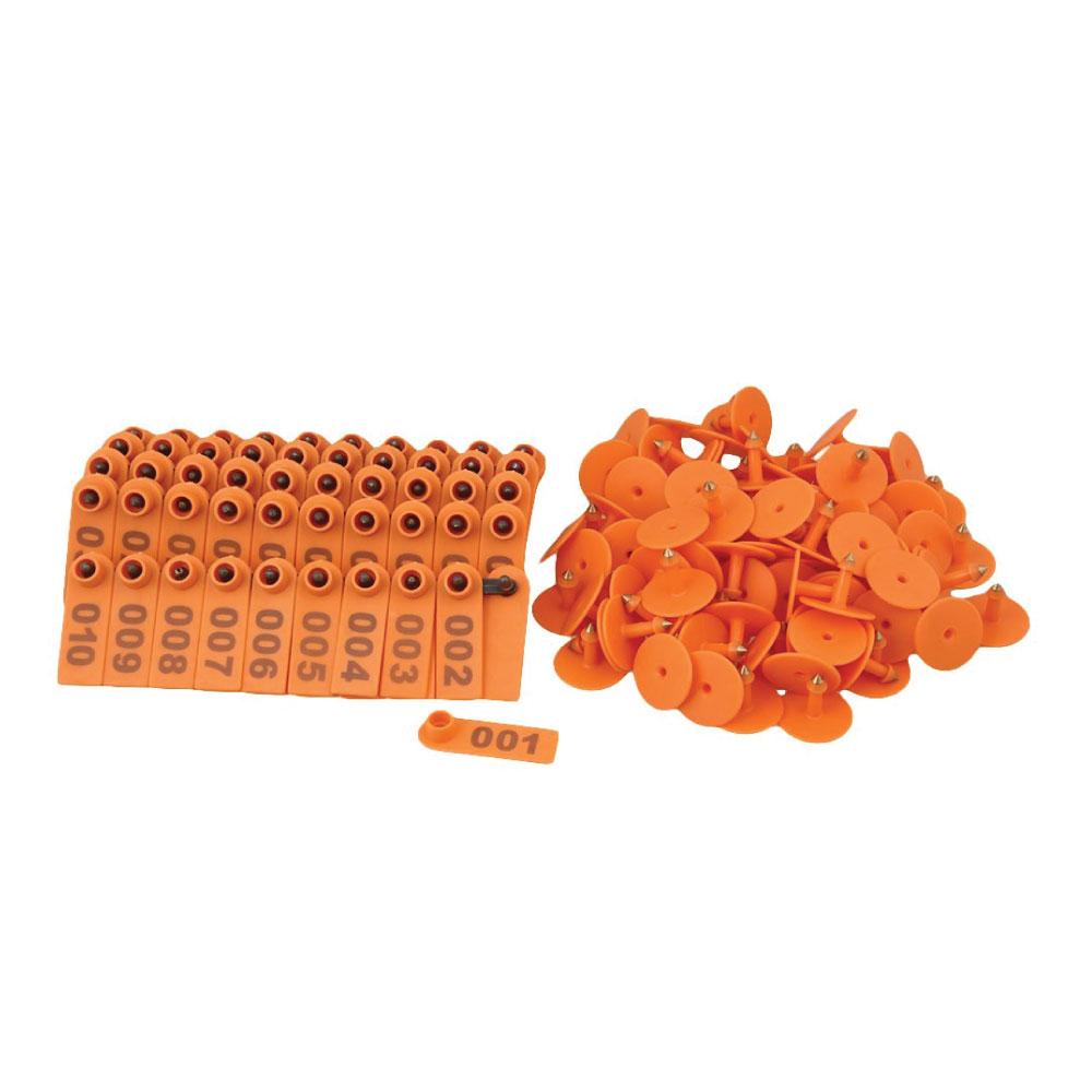Orange Mini Ear Tag Set - 1-100 Numbered 5x2cm for Cattle, Sheep, Livestock - SuperSaverAU - view 2