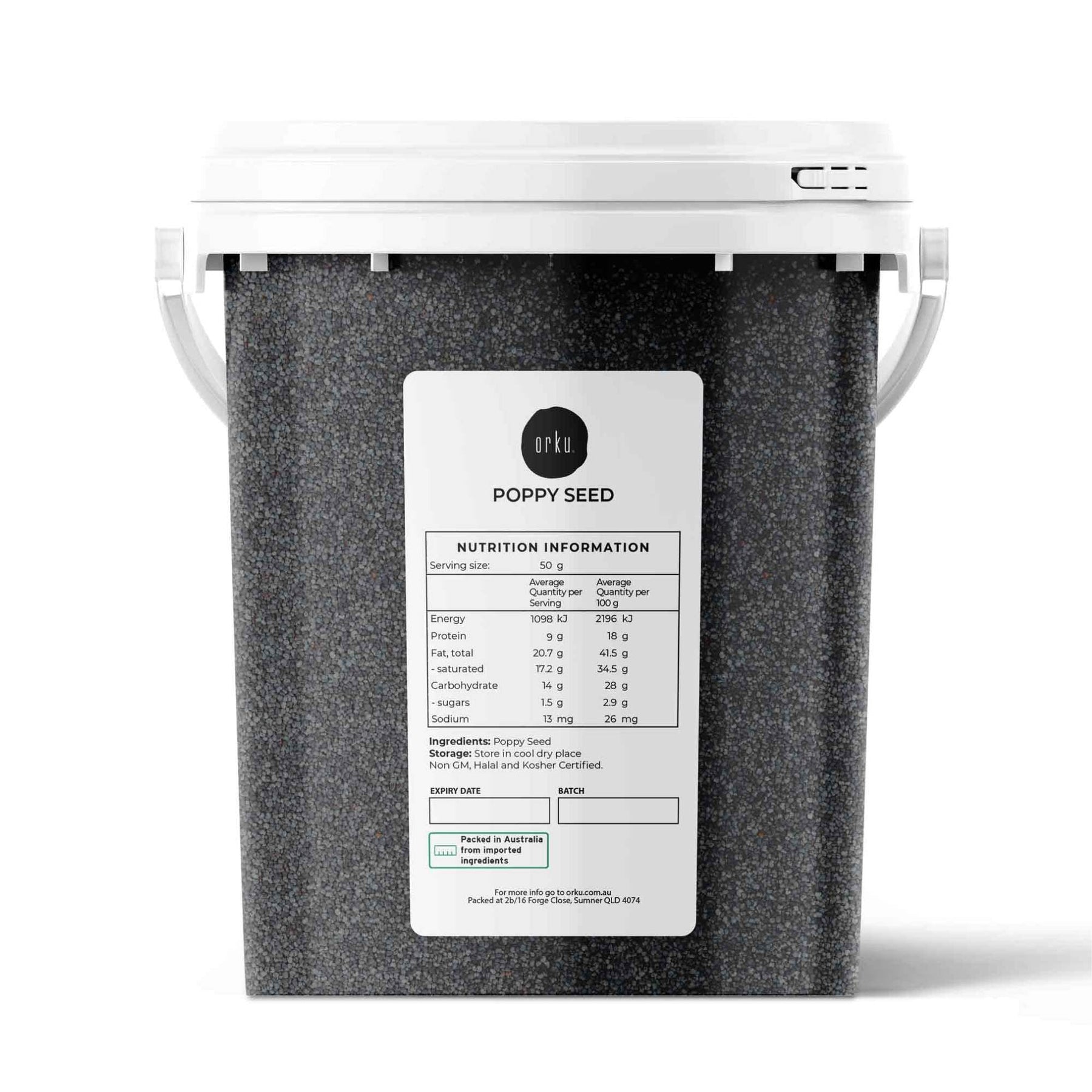 800g Poppy Seeds Unwashed Bucket Papaver Somniferum For Baking and Decorating - SuperSaverAU - view 1