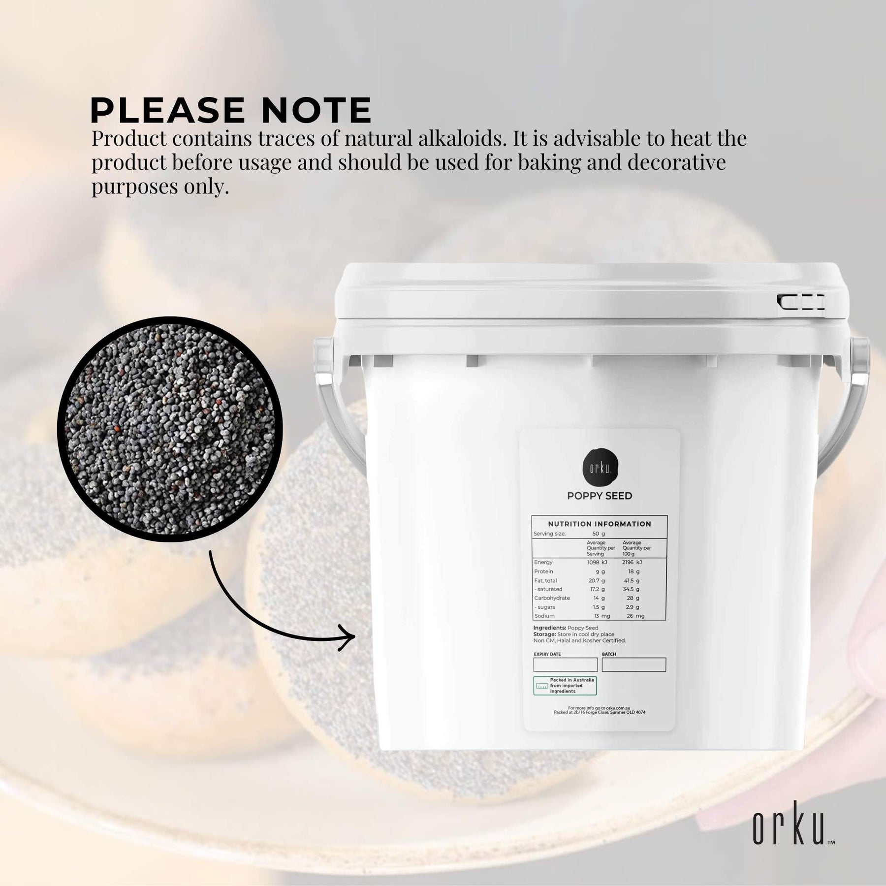 3.5Kg Poppy Seeds Unwashed Bucket Papaver Somniferum For Baking and Decorating - SuperSaverAU - view 4
