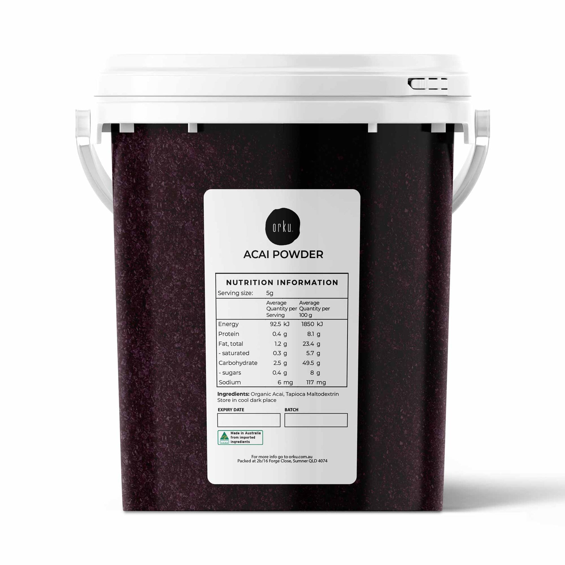 700g Acai Powder Bucket 100% Organic - Superfood Amazon Berries - SuperSaverAU - view 1