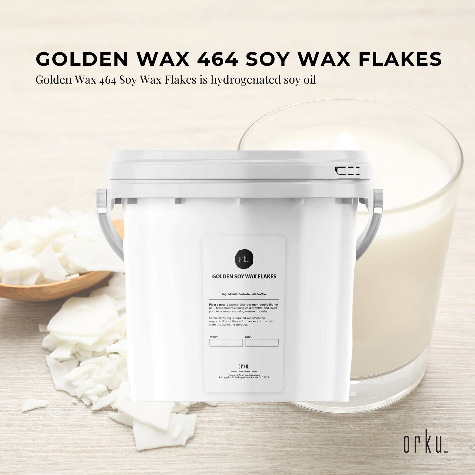 Golden Wax 464 Soy Wax Flakes 2Kg - 100% Pure Natural for Candle Making - SuperSaverAU - view 2