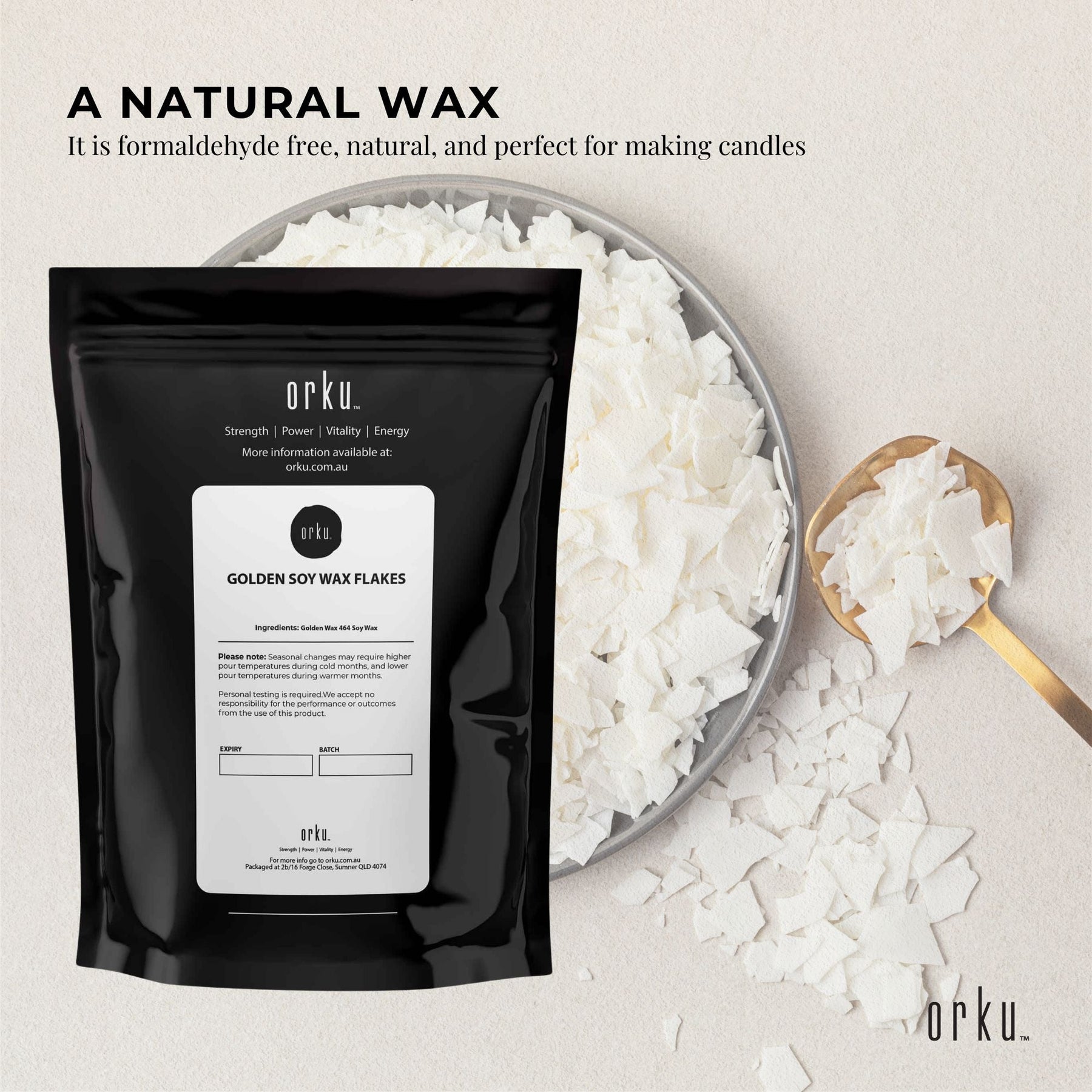 Golden Wax 464 Soy Wax Flakes 2Kg - 100% Pure Natural for Container Candles - SuperSaverAU - view 3