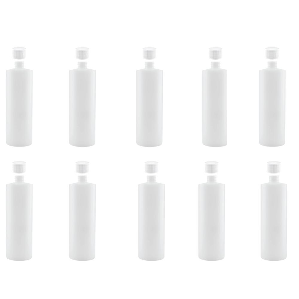 10 x 250ml HDPE Natural Round Bottles with 28mm Neck and Non-Tamper Caps - SuperSaverAU - view 1