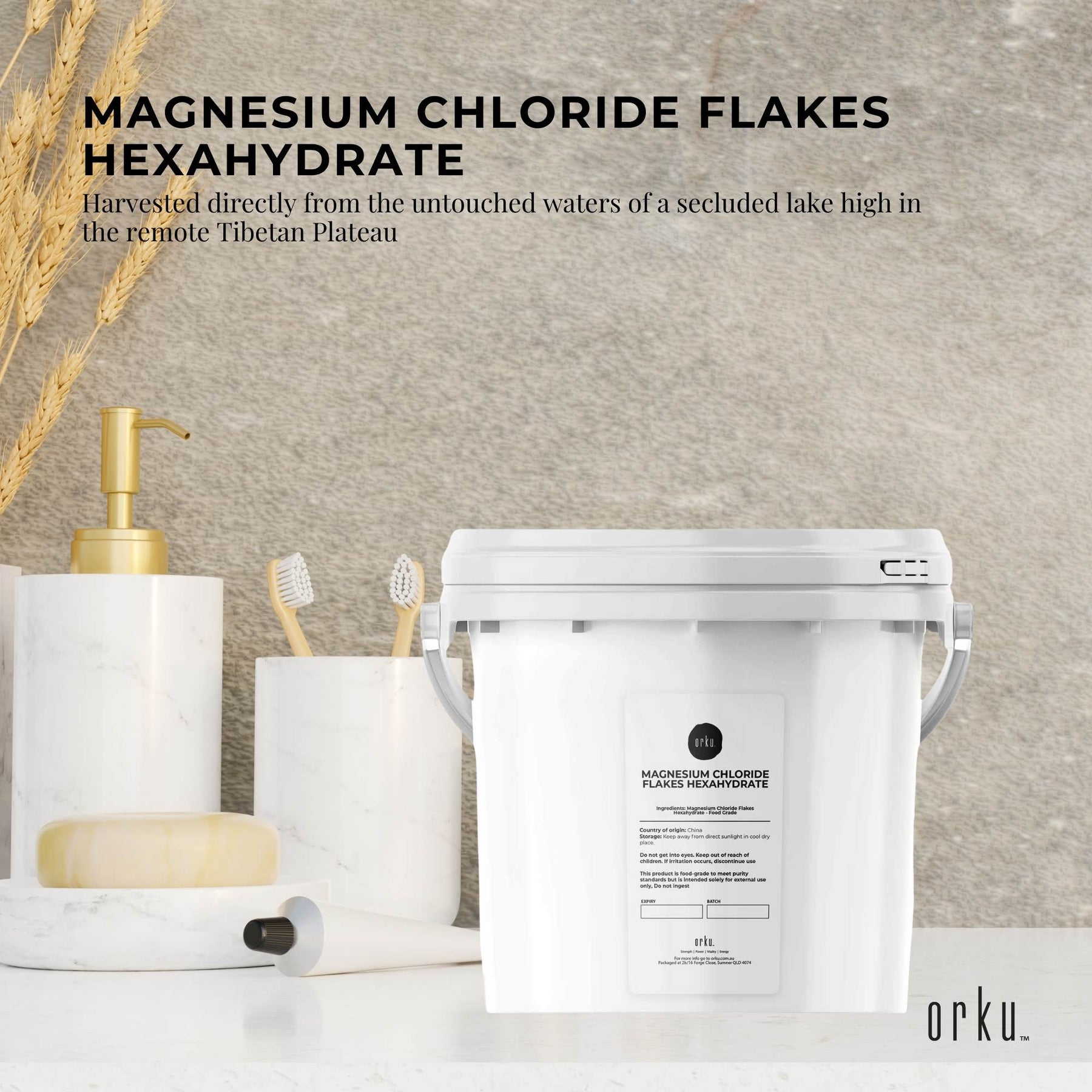 Magnesium Chloride Flakes 3.8kg Hexahydrate Organic USP Food Grade Salt Tub - SuperSaverAU - view 2