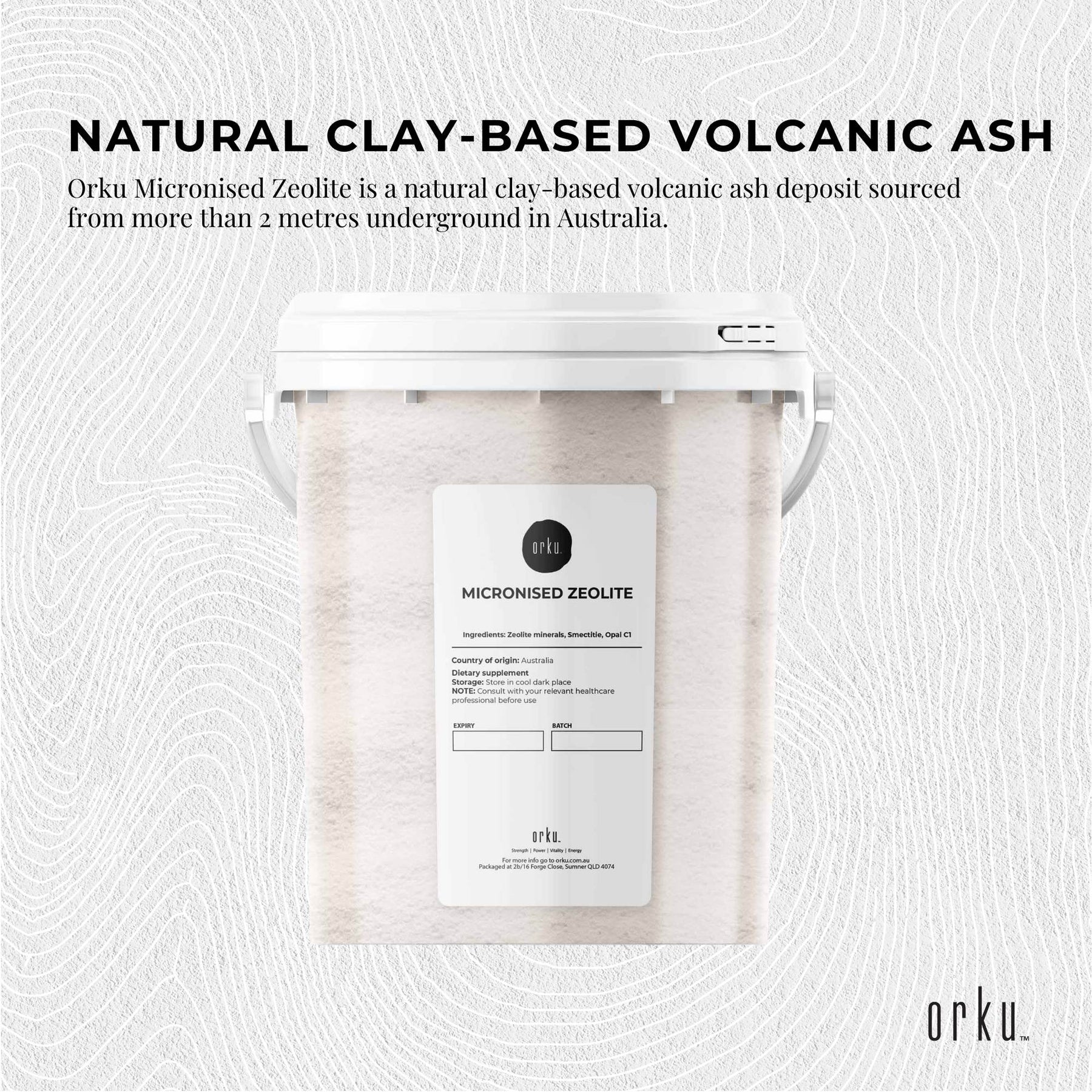 Volcamin 800g Micronised Zeolite Powder Tub - Pure Clinoptilolite Mineral - SuperSaverAU - view 3