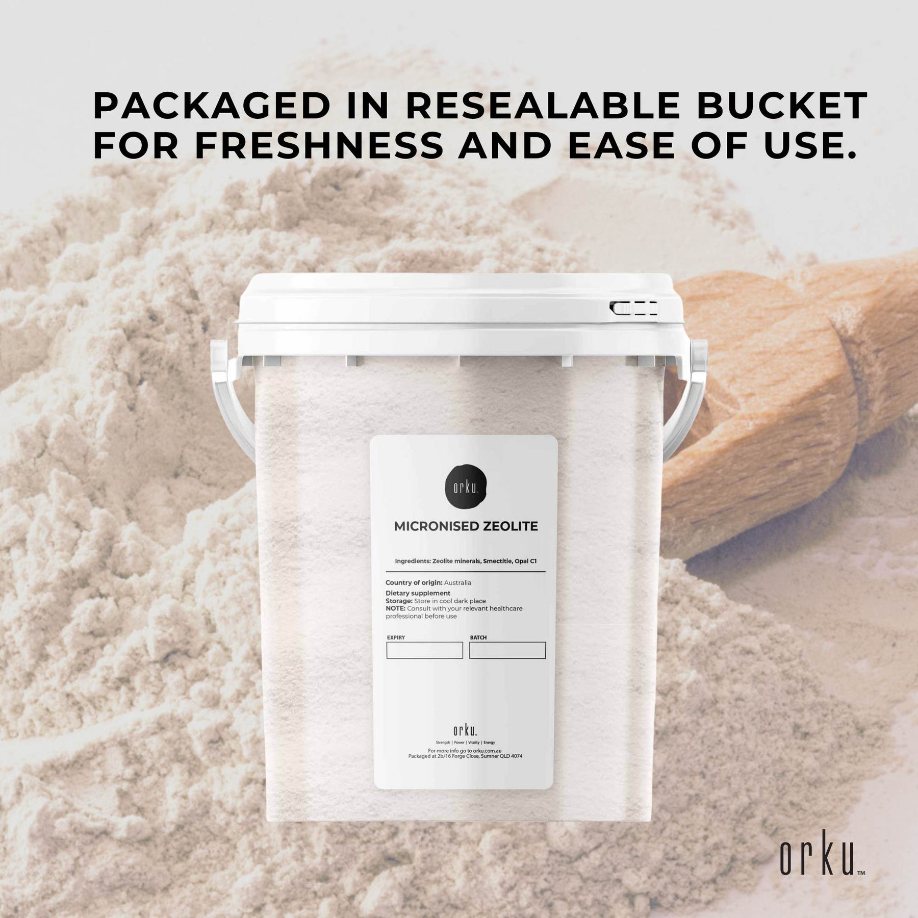 Volcamin 800g Micronised Zeolite Powder Tub - Pure Clinoptilolite Mineral - SuperSaverAU - view 6