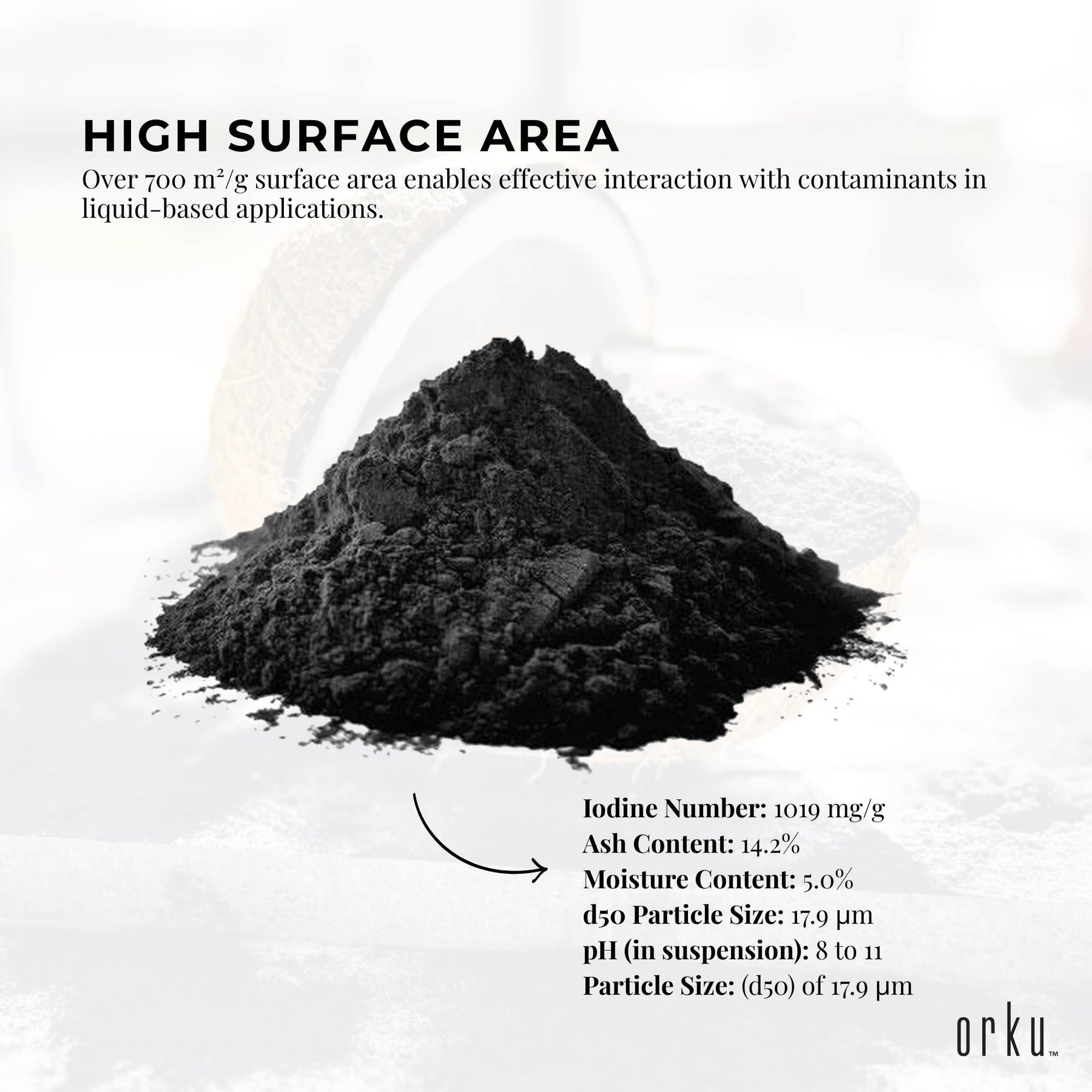 Orku 400g Activated Carbon Powder Coconut Charcoal Steam Activated Water Filtration - SuperSaverAU - view 4