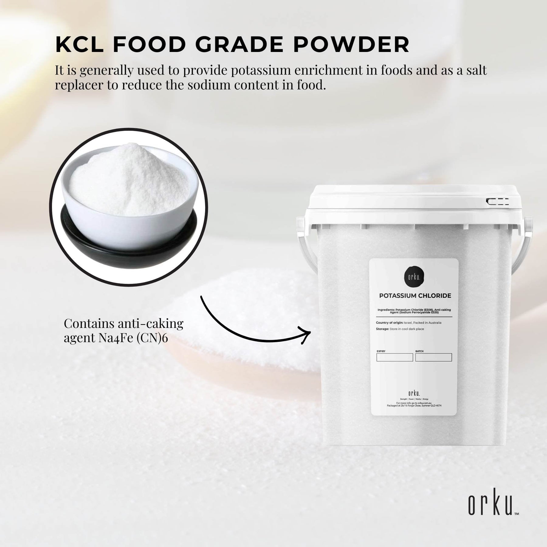 1.3Kg Potassium Chloride Powder Tub - Pure KCL E508 Food Grade Replacer - SuperSaverAU - view 4