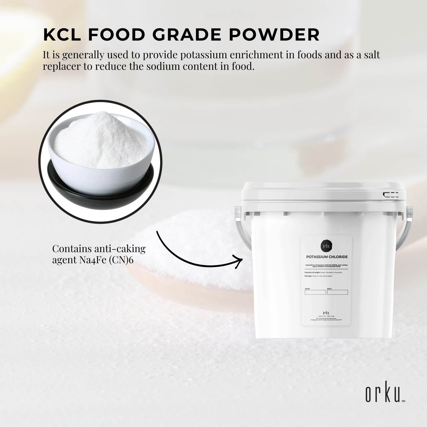 5Kg Potassium Chloride Powder Tub - Pure KCL E508 Food Grade Replacer - SuperSaverAU - view 4