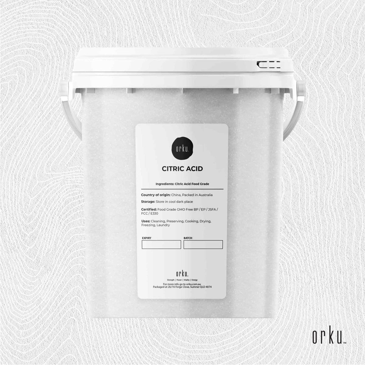 1.2Kg Food Grade Anhydrous GMO Free Citric Acid Powder Tub Preservative Free