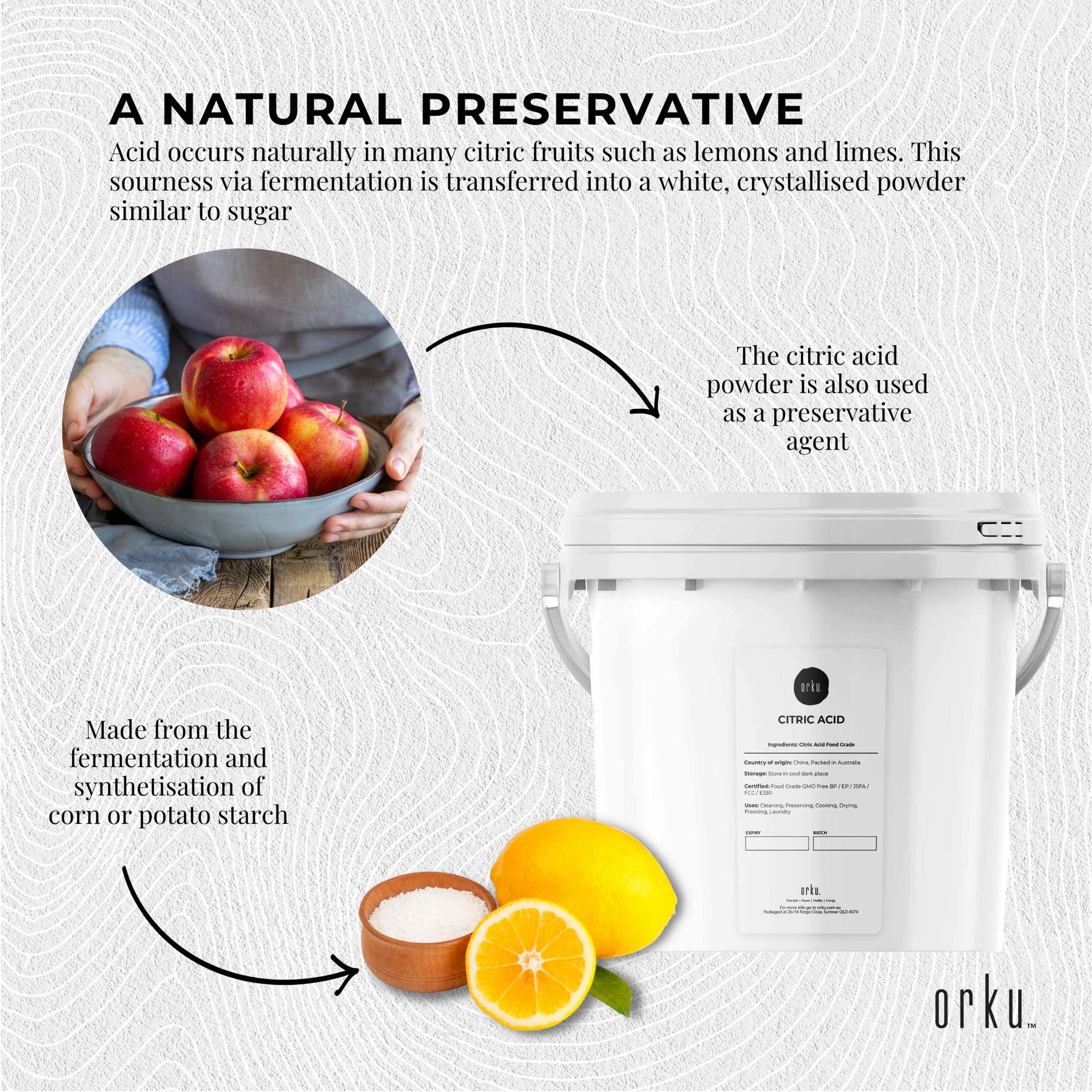 5Kg Food Grade Anhydrous GMO Free Citric Acid Powder Tub Preservative Free - SuperSaverAU - view 4