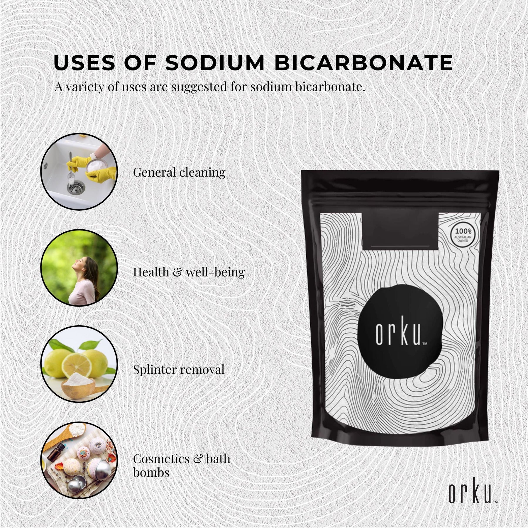 400g Sodium Bicarbonate - Food Grade Bicarb Baking Soda Hydrogen Carbonate - SuperSaverAU - view 3
