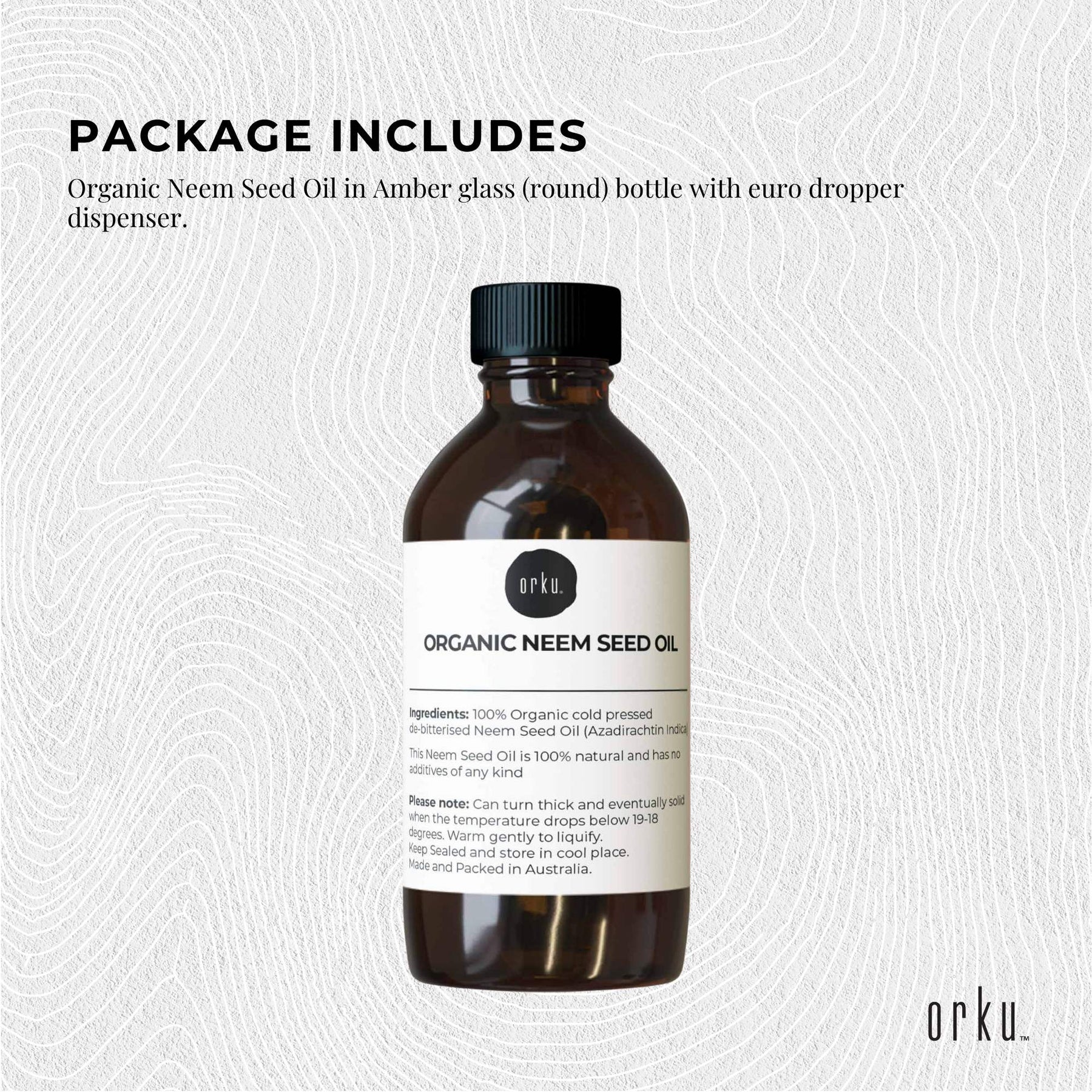 Orku 30ml Organic Neem Seed Oil - Debitterised Cold Pressed Azadirachtin Indica - SuperSaverAU - view 3