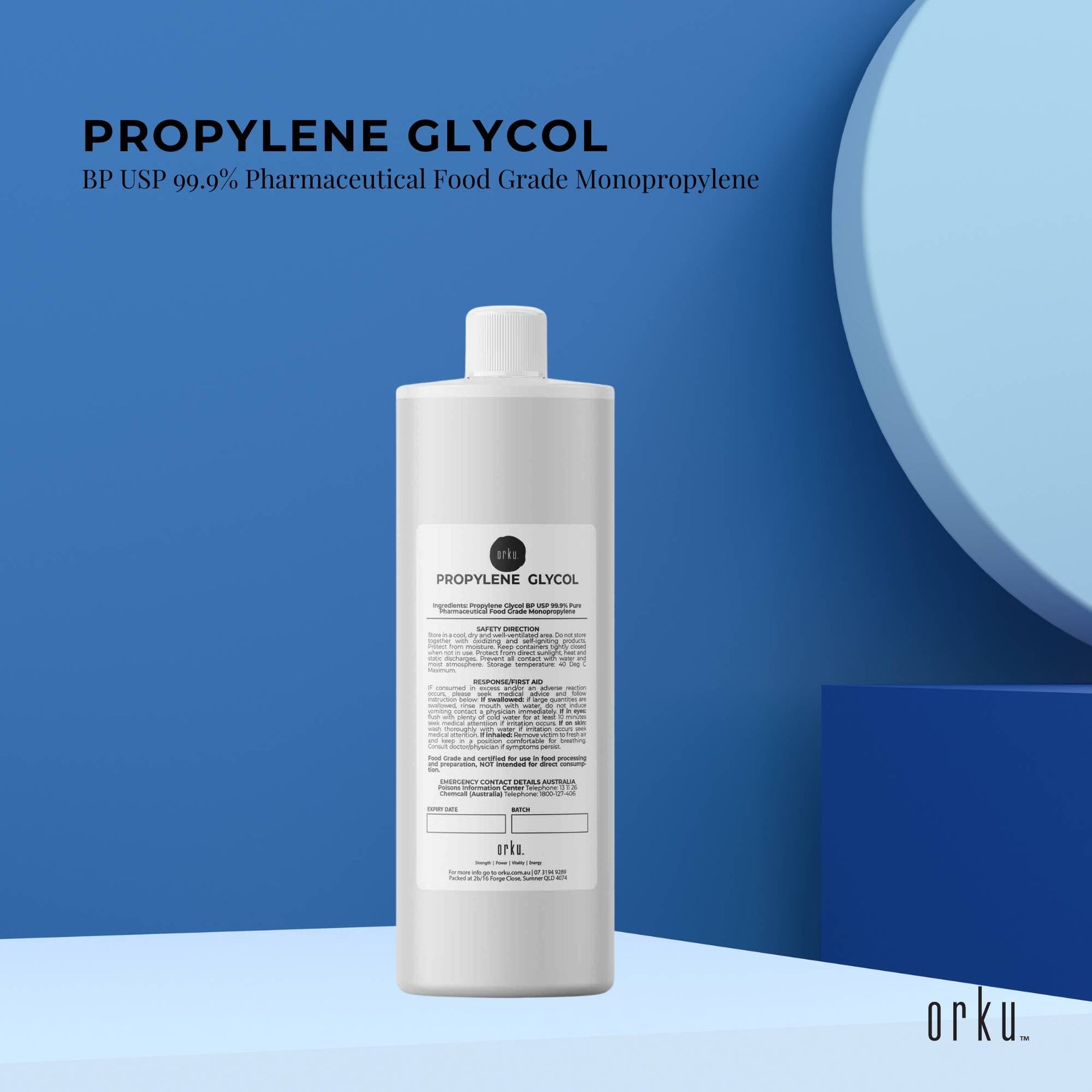 1L Propylene Glycol BP USP 99.9% Pure Pharmaceutical Food Grade Monopropylene - SuperSaverAU - view 3