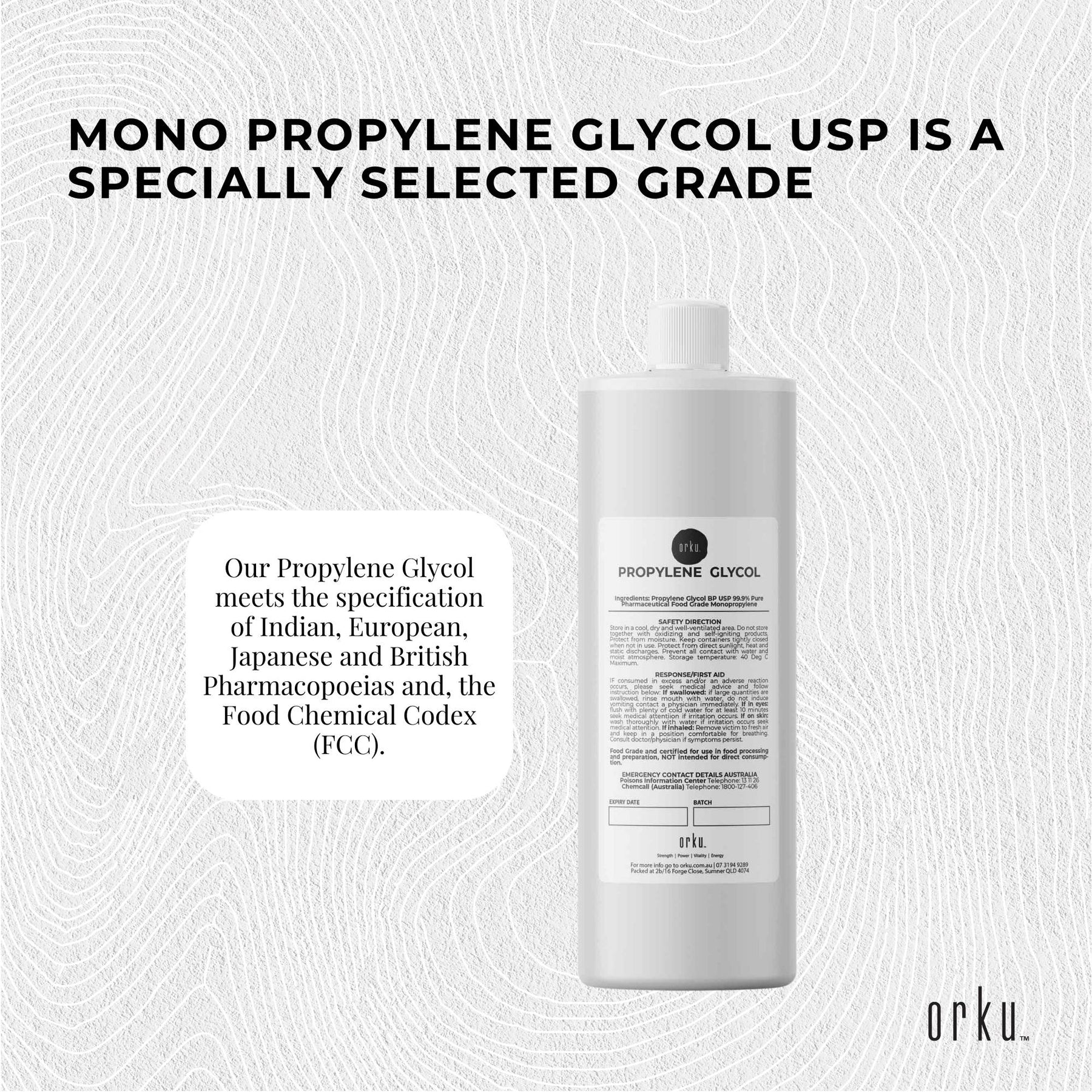 1L Propylene Glycol BP USP 99.9% Pure Pharmaceutical Food Grade Monopropylene - SuperSaverAU - view 4