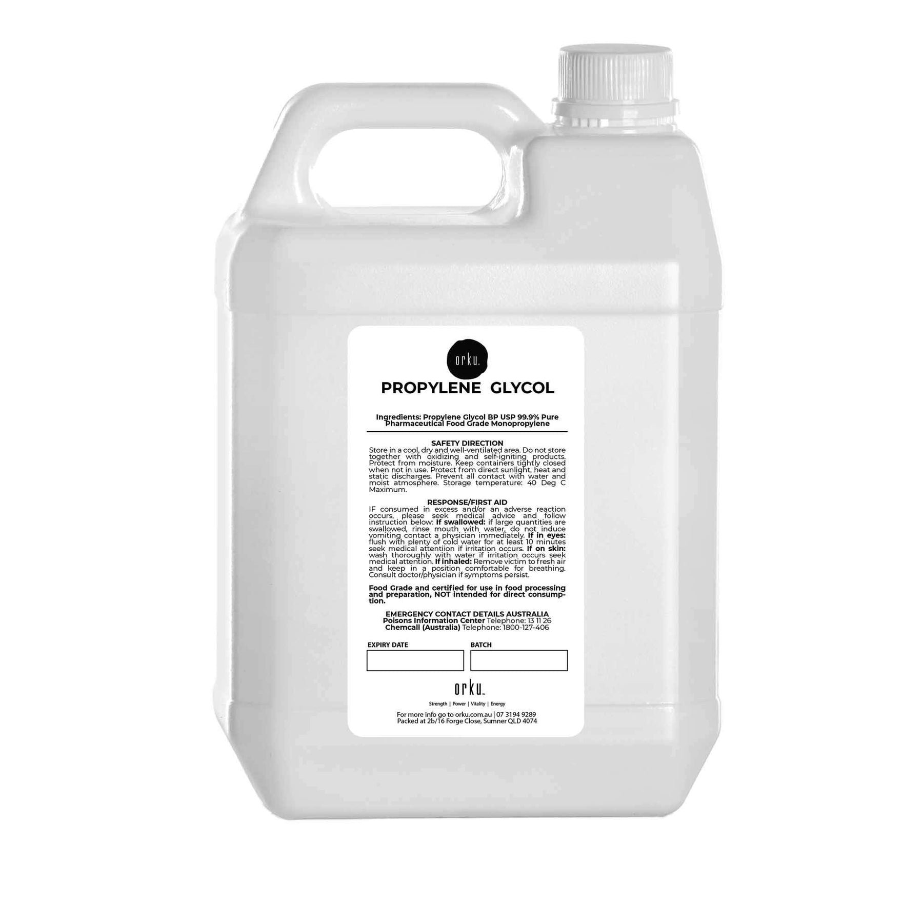 5L Propylene Glycol BP USP 99.9% Pure Pharmaceutical Food Grade Monopropylene - SuperSaverAU - view 1