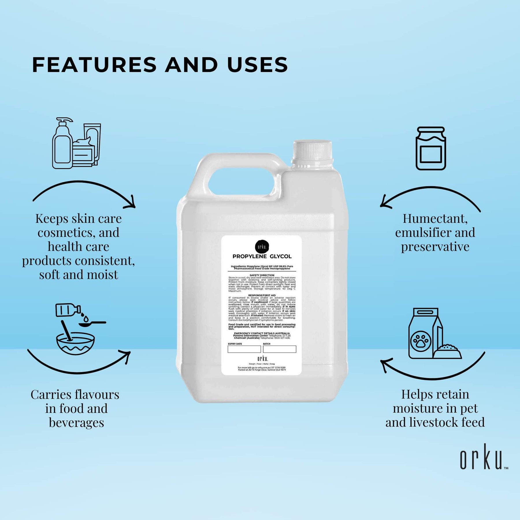 5L Propylene Glycol BP USP 99.9% Pure Pharmaceutical Food Grade Monopropylene - SuperSaverAU - view 2