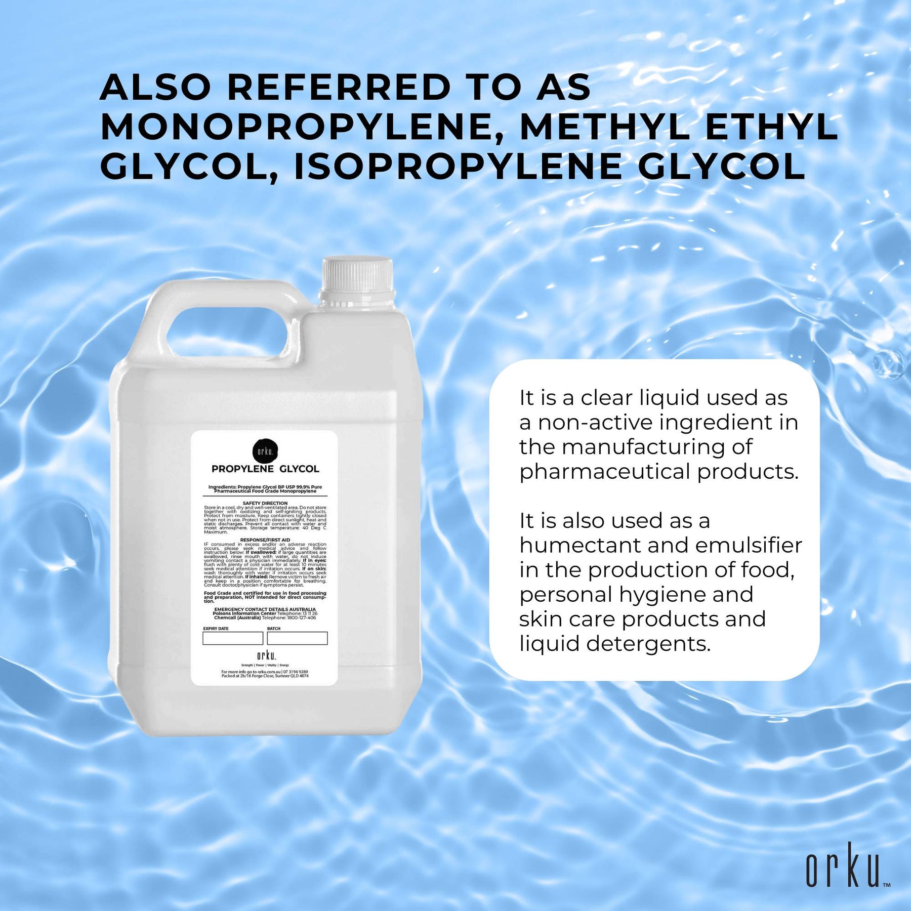 5L Propylene Glycol BP USP 99.9% Pure Pharmaceutical Food Grade Monopropylene - SuperSaverAU - view 4