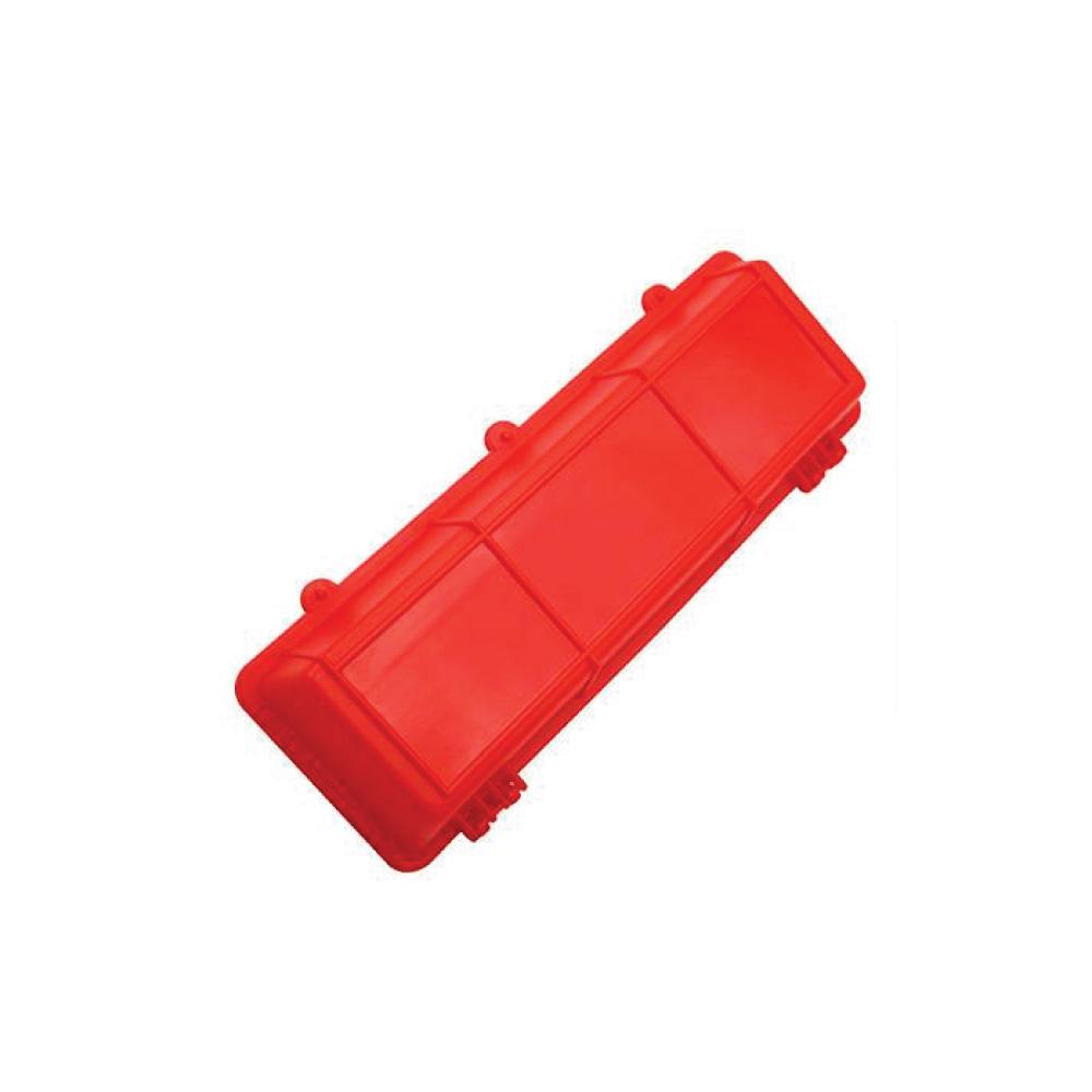 30cm Red Poultry Feeder with Guard - Plastic Flip Top Trough for Chickens - SuperSaverAU - view 3