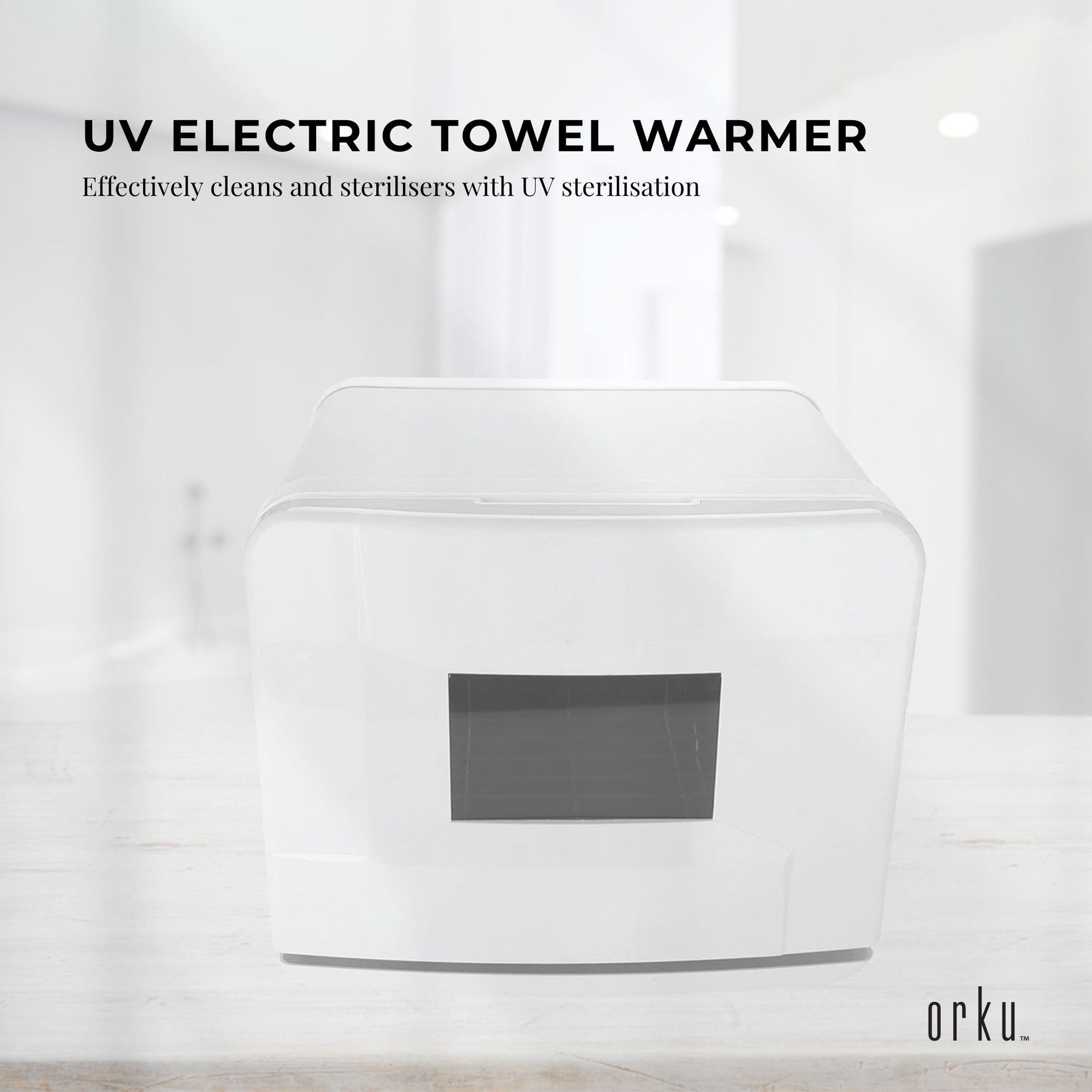 Orku 8L White Electric Towel Warmer UV Steriliser Cabinet Salon Heat Sanitiser - SuperSaverAU - view 2